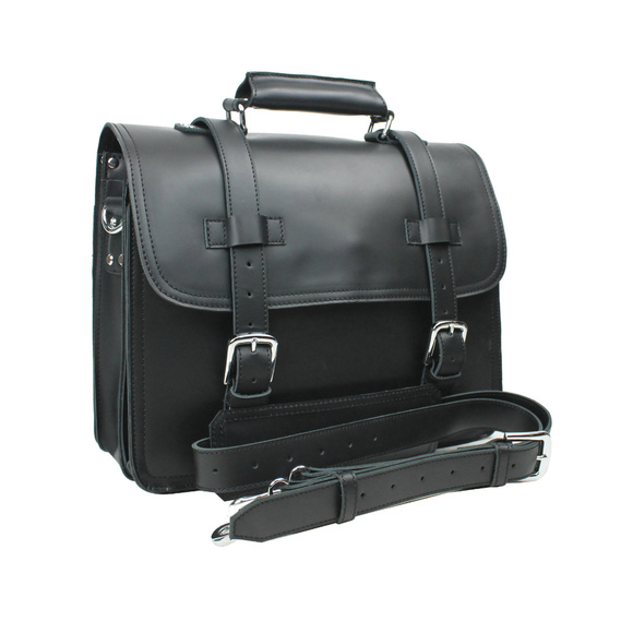 16" 3-tier Pro Leather Briefcase L63BLK